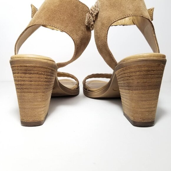 Barbara Barbieri Italian Suede Braided sandals 8 block heel ankle strap - Picture 7 of 10